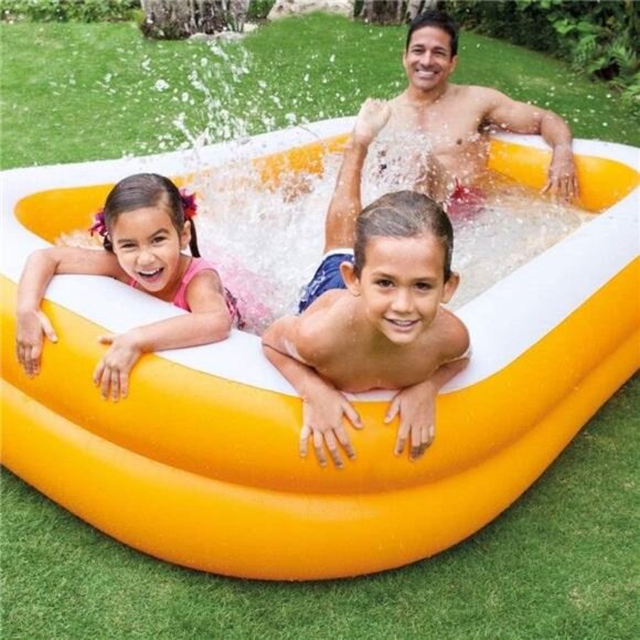7.5ft x 4.8ft x 18in Mandarin Swim Center Inflatable Pool, Orange - Picture 5 of 5